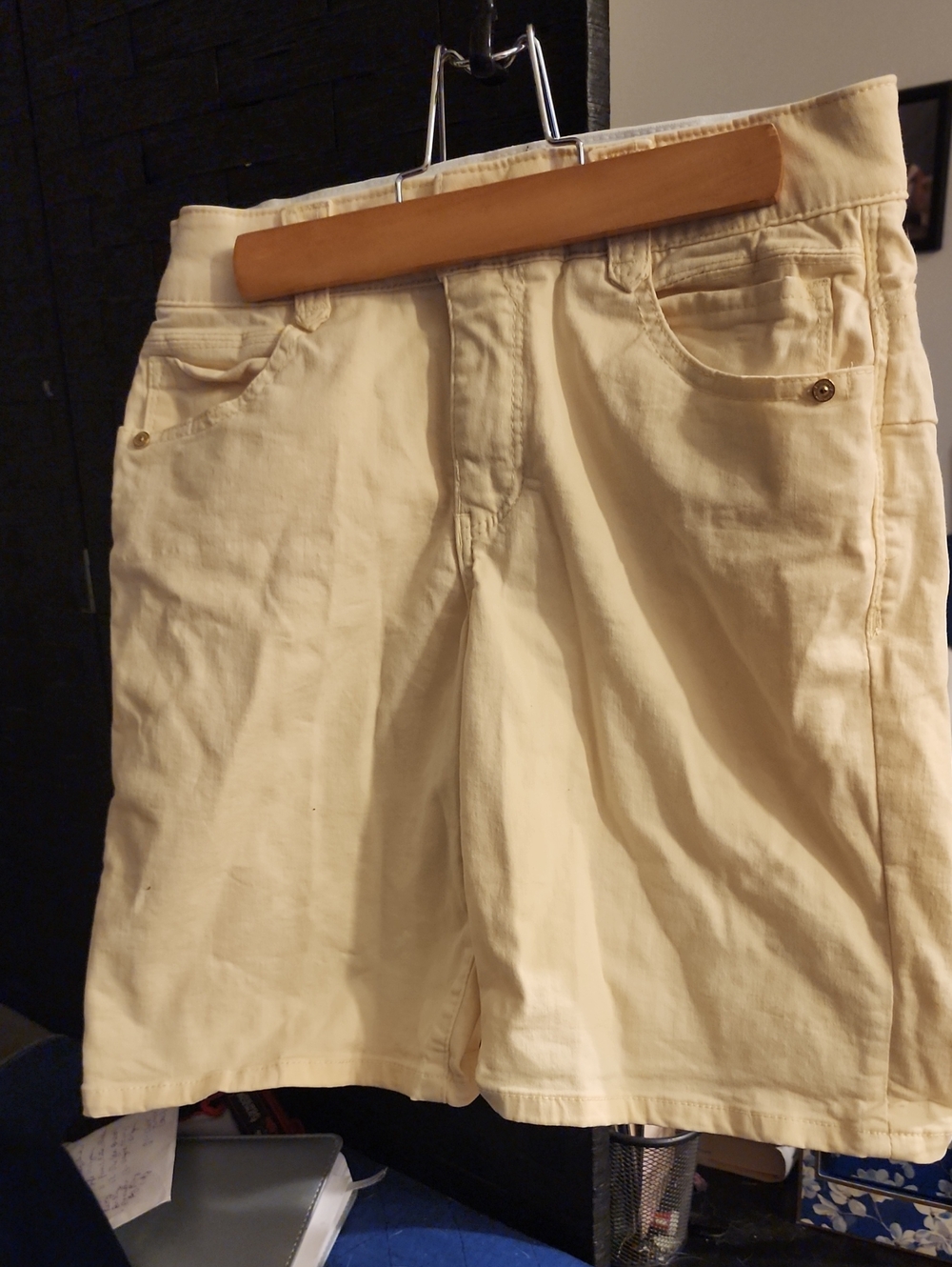 Democracy Yellow Denim Shorts